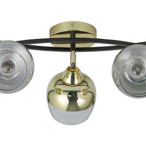 Lampa sufitowa Momo 3-punktowa metalowa czarno-złota 190812 Lampa sufitowa Momo 3-punktowa metalowa czarno-złota 190812