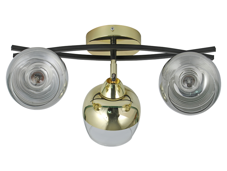 Lampa sufitowa Momo 3-punktowa metalowa czarno-złota 190812