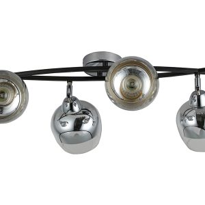 Lampa sufitowa Momo 4-punktowa metalowa czarno-srebrna 190807 Lampa sufitowa Momo 4-punktowa metalowa czarno-srebrna 190807