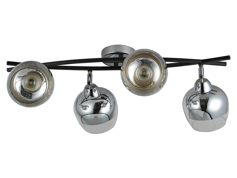 Lampa sufitowa Momo 4-punktowa metalowa czarno-srebrna 190807