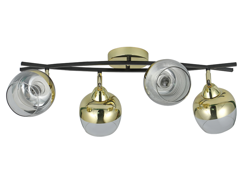 Lampa sufitowa Momo 4-punktowa metalowa czarno-złota 190813