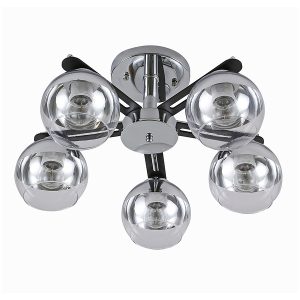 Lampa sufitowa Momo 5-punktowa metalowa czarno-srebrna 190810 Lampa sufitowa Momo 5-punktowa metalowa czarno-srebrna 190810
