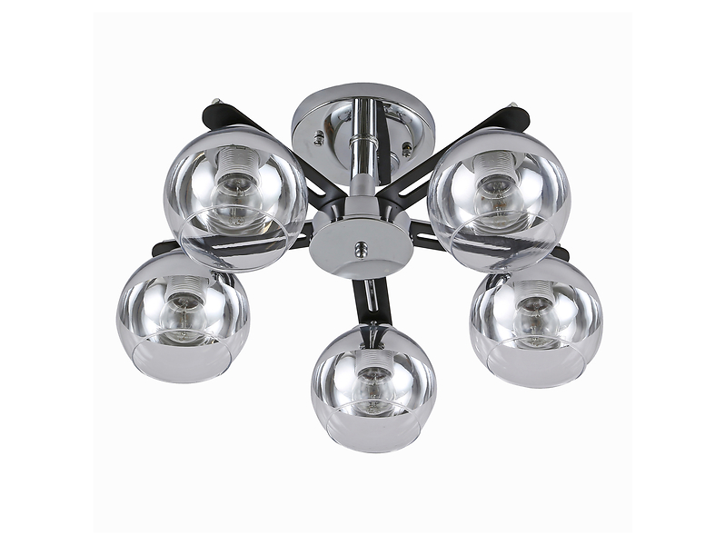 Lampa sufitowa Momo 5-punktowa metalowa czarno-srebrna 190810