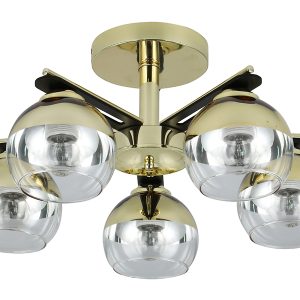 Lampa sufitowa Momo 5-punktowa metalowa czarno-złota 190815 Lampa sufitowa Momo 5-punktowa metalowa czarno-złota 190815