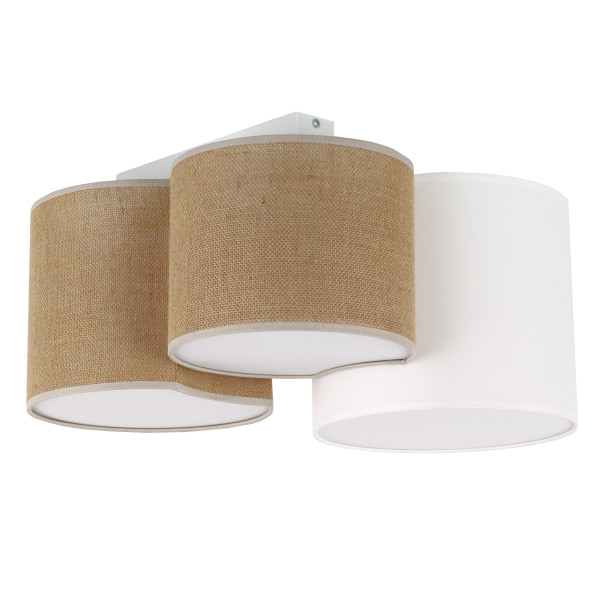 Lampa sufitowa MONA 3 Tk Lighting juta lniany abażur - Skandynawski design 851122