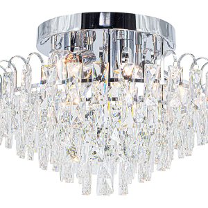 Lampa sufitowa Monaco 6-punktowa metalowa srebrna 1077842 Lampa sufitowa Monaco 6-punktowa metalowa srebrna 1077842