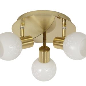 Lampa sufitowa mosiądz-biała AVILA 3xE14x40W wym: 16x36x36 cm Candellux 866318 Lampa sufitowa mosiądz-biała AVILA 3xE14x40W wym: 16x36x36 cm Candellux 866318