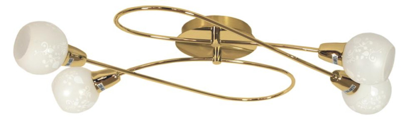 Lampa sufitowa mosiądz-biała AVILA 4xE14x40W wym: 14x62x42 cm Candellux 866316