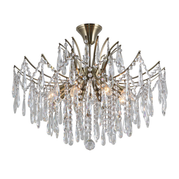 Lampa sufitowa mosiądz-przezroczysty MALLOLA 8xE14x40W Italux 860652