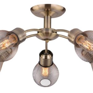 Lampa sufitowa mosiądz-srebrna GLIVA 5xE27x60W wym: 24x62x62 cm Candellux 924346 Lampa sufitowa mosiądz-srebrna GLIVA 5xE27x60W wym: 24x62x62 cm Candellux 924346
