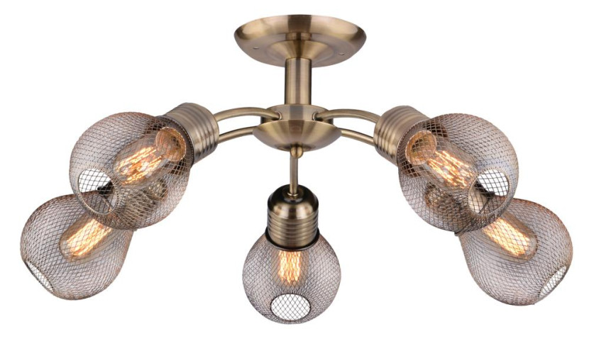 Lampa sufitowa mosiądz-srebrna GLIVA 5xE27x60W wym: 24x62x62 cm Candellux 924346