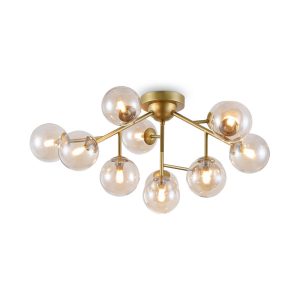 Lampa sufitowa mosiężno-złota DALLAS 12xG9x28W wym: 20x60x60 cm Maytoni 863896 Lampa sufitowa mosiężno-złota DALLAS 12xG9x28W wym: 20x60x60 cm Maytoni 863896
