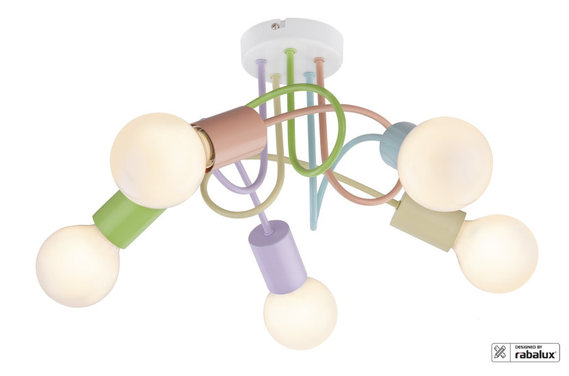 Lampa sufitowa multikolor Linett 5xE27x40W wym: 20,5x35,5x35,5 cm Rabalux 859383
