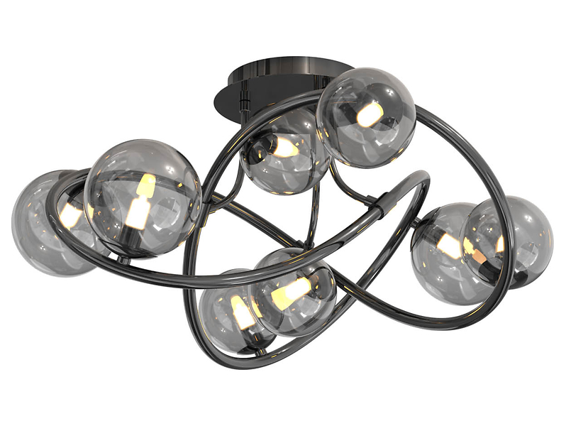 Lampa sufitowa Nancy LED 8 punktowa metalowa czarna 111543