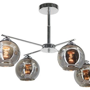 Lampa sufitowa Neapol 4-punktowa metalowa srebrna 55328 Lampa sufitowa Neapol 4-punktowa metalowa srebrna 55328