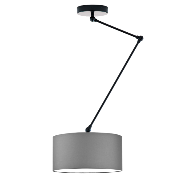 Lampa sufitowa NEWA regulowana do salonu loft Czarny/ Szary Stalowy 905197