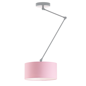 Lampa sufitowa NEWA regulowana z dużym abażurem Srebrny/ Jasny Różowy 905205 Lampa sufitowa NEWA regulowana z dużym abażurem Srebrny/ Jasny Różowy 905205