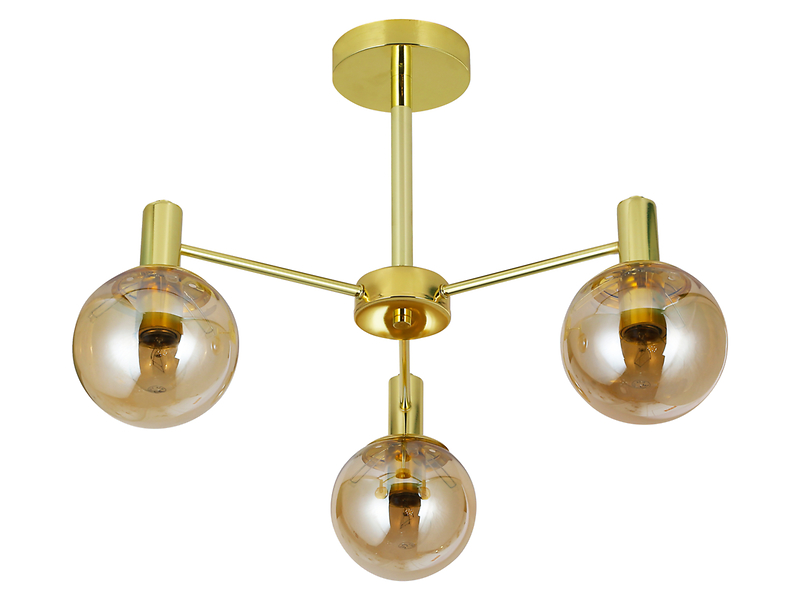 Lampa sufitowa Nicola 3-punktowa stalowa złota 190773