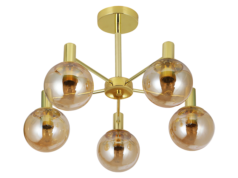 Lampa sufitowa Nicola 5-punktowa stalowa złota 190774
