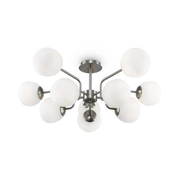 Lampa sufitowa nikiel-biała ERICH 10xE14x40W wym: 34x90,7x90,7 cm Maytoni 860275