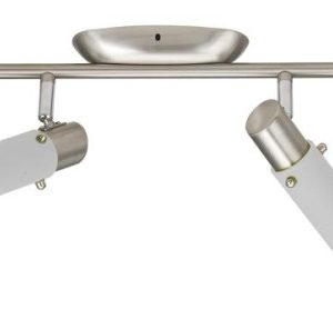 Lampa sufitowa nikiel-biała TRENDI 4xE14x9W wym: 20x71x9 cm Candellux 924420 Lampa sufitowa nikiel-biała TRENDI 4xE14x9W wym: 20x71x9 cm Candellux 924420