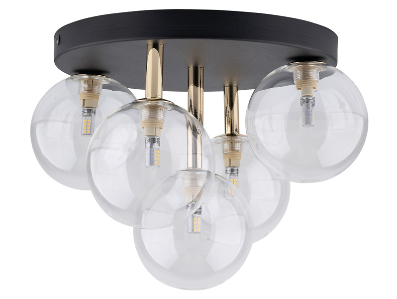 Lampa sufitowa Nilos 5-punktowa metalowa czarna 266167