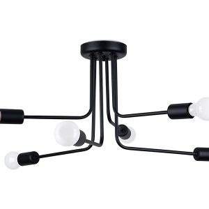Lampa sufitowa Norah 6-punktowa 33 cm stalowa czarna 329337 Lampa sufitowa Norah 6-punktowa 33 cm stalowa czarna 329337