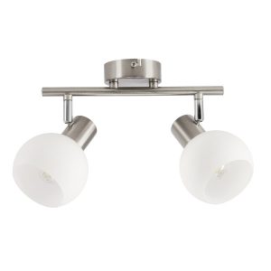 Lampa sufitowa Novo białe szklane klosze srebrno-biała 2xE14x40W Candellux 1020335 Lampa sufitowa Novo białe szklane klosze srebrno-biała 2xE14x40W Candellux 1020335