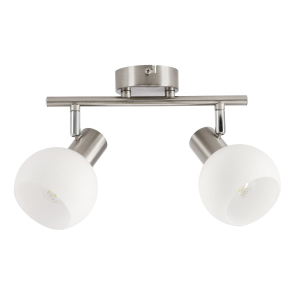 Lampa sufitowa Novo białe szklane klosze srebrno-biała 2xE14x40W Candellux 1020335