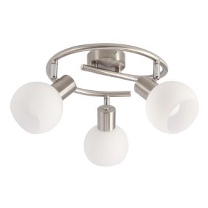 Lampa sufitowa Novo białe szklane klosze srebrno-biała 3xE14x40W Candellux 1020342