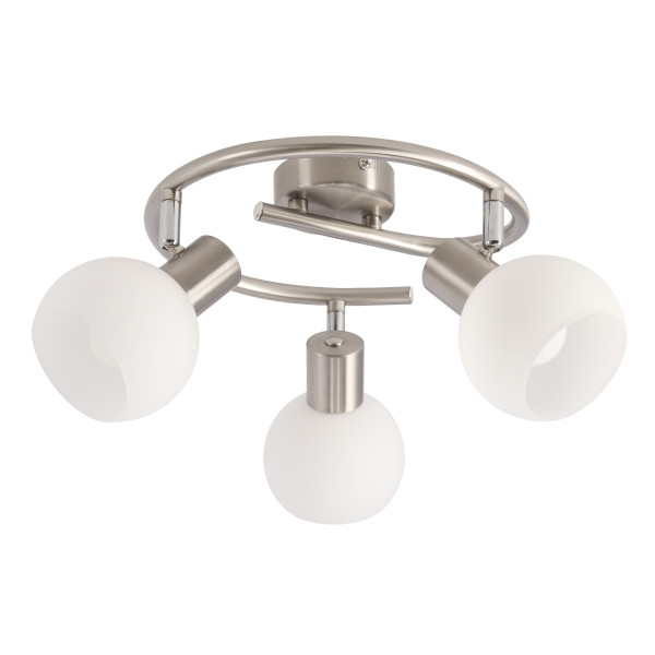 Lampa sufitowa Novo białe szklane klosze srebrno-biała 3xE14x40W Candellux 1020342