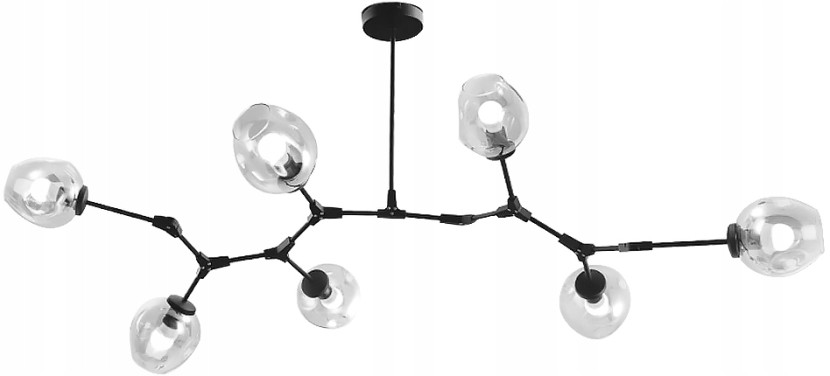 Lampa Sufitowa Nowoczesna Czarna 7-Ramienna App505-7C 71068