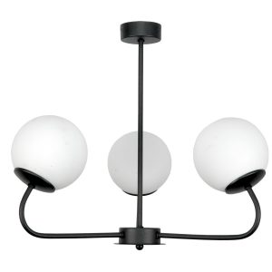 Lampa sufitowa nowoczesna czarna kule białe EDYLIT 3xE14 HOOK 15-182 1047957
