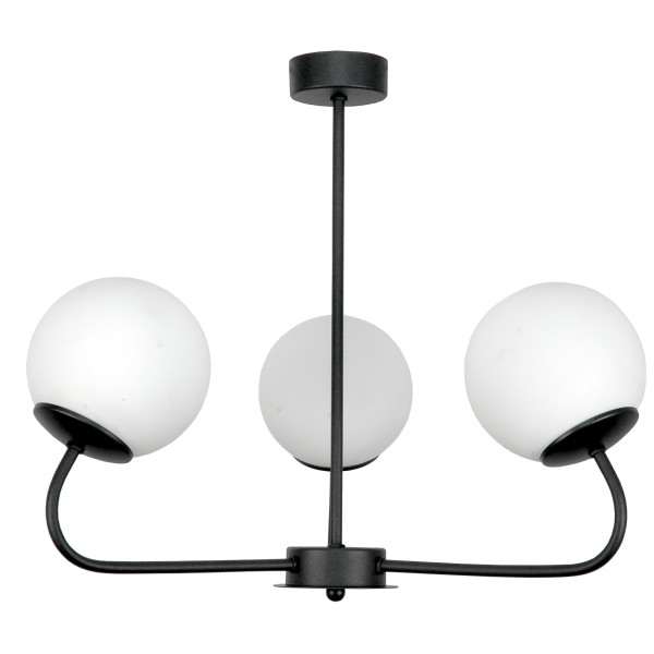 Lampa sufitowa nowoczesna czarna kule białe EDYLIT 3xE14 HOOK 15-182 1047957