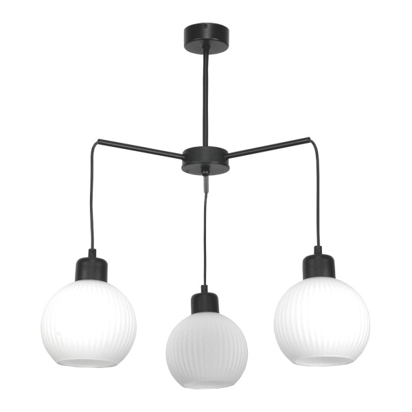 Lampa sufitowa nowoczesna czarna kule białe EDYLIT 3xE27 BETIS 15-272 1048274