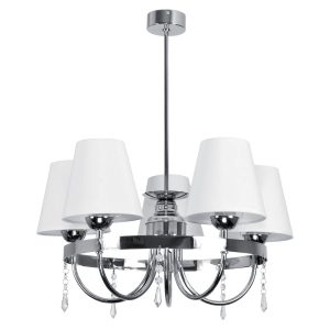Lampa sufitowa nowoczesna do salonu chrom EDYLIT 5xE27 DIANA BIANCO 2-070 1046710 Lampa sufitowa nowoczesna do salonu chrom EDYLIT 5xE27 DIANA BIANCO 2-070 1046710