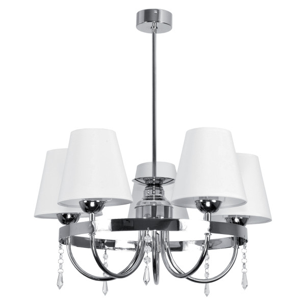 Lampa sufitowa nowoczesna do salonu chrom EDYLIT 5xE27 DIANA BIANCO 2-070 1046710