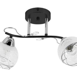 Lampa sufitowa Olivier 2-punktowa metalowa czarno-srebrna 1077808 Lampa sufitowa Olivier 2-punktowa metalowa czarno-srebrna 1077808