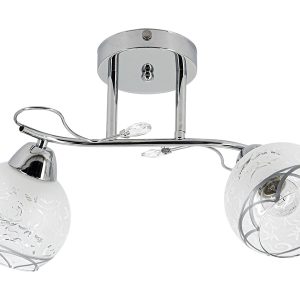 Lampa sufitowa Olivier 2-punktowa metalowa srebrna 1077807 Lampa sufitowa Olivier 2-punktowa metalowa srebrna 1077807