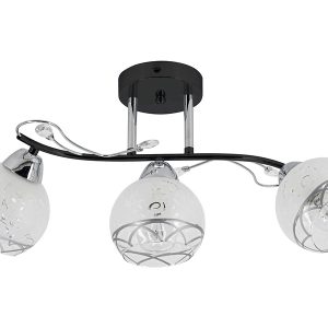 Lampa sufitowa Olivier 3-punktowa metalowa czarno-srebrna 1077810 Lampa sufitowa Olivier 3-punktowa metalowa czarno-srebrna 1077810
