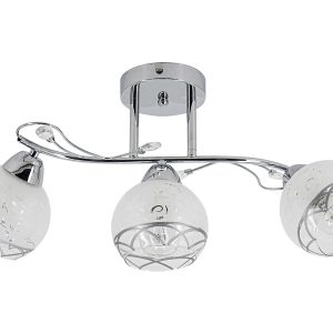 Lampa sufitowa Olivier 3-punktowa metalowa srebrna 1077809 Lampa sufitowa Olivier 3-punktowa metalowa srebrna 1077809
