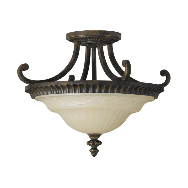 Lampa sufitowa orzech włoski Drawing Room 2xE27x60W wym: 34x44x44 cm Feiss 860257