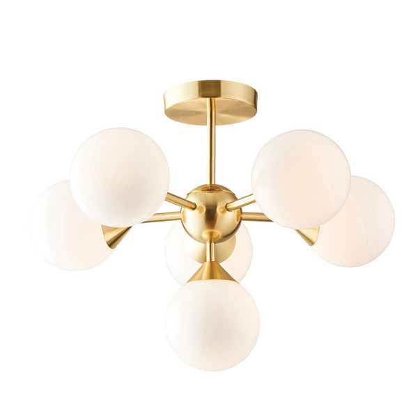 Lampa sufitowa OSCAR szklane białe kule biało-złota 6xG9x8W IP20 Endon 1020290