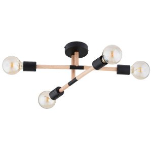 Lampa sufitowa OTELLO jasne drewno-czarna 4xE27x15W IP20 Alfa 942499 Lampa sufitowa OTELLO jasne drewno-czarna 4xE27x15W IP20 Alfa 942499