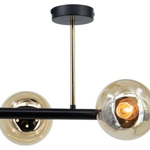 Lampa sufitowa Otis 2-punktowa metalowa czarno-złota 1077812 Lampa sufitowa Otis 2-punktowa metalowa czarno-złota 1077812