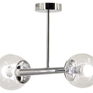 Lampa sufitowa Otis 2-punktowa metalowa srebrna 1077811 Lampa sufitowa Otis 2-punktowa metalowa srebrna 1077811