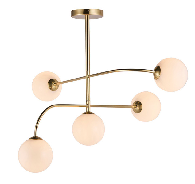 Lampa sufitowa OTTO zagięte rurki złota 5xG9x8W wym:58,4x80x80cm IP20 Endon 1020315