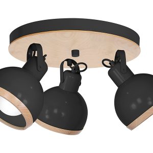 Lampa sufitowa Oval Black 3-punktowa metalowa czarna 95354 Lampa sufitowa Oval Black 3-punktowa metalowa czarna 95354