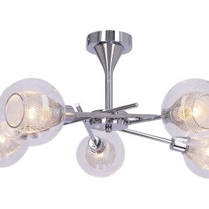 Lampa sufitowa Ozzo 5-punktowa metalowa srebrna 208549