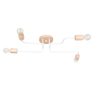 Lampa sufitowa PALMOS biało-brązowa 4xE27x15W IP20 Pure Lume 1021165